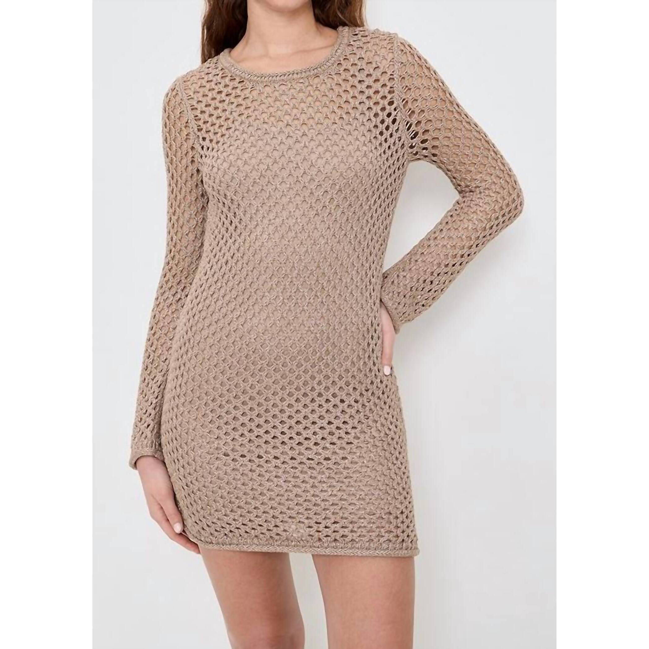 New Z Supply Calabria Shimmer Crochet Dress In Campfire